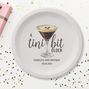 A Tini Bit Older Espresso Martini Birthday Paper Plate