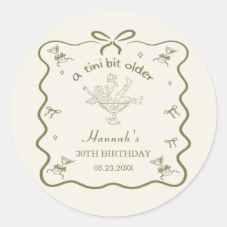 A Tini Bit Older Espresso Martini Bow Birthday Classic Round Sticker