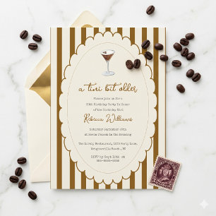 A Tini Bit Older Espresso Martini Stripe Birthday  Invitation
