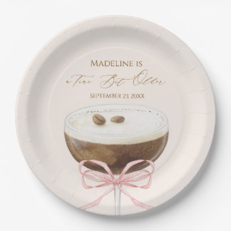 A Tini Bit Older Espresso Martini Striped Birthday Paper Plate