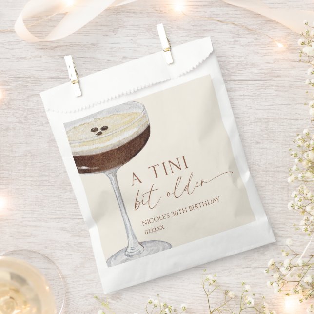 A Tini Bit Older Expresso Martini Birthday Party Favour Bag (Clipped)
