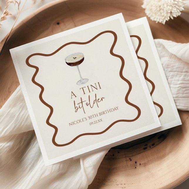 A Tini Bit Older Expresso Martini Birthday Party Napkin (Creator Uploaded)