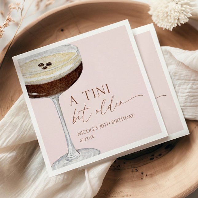 A Tini Bit Older Expresso Martini Birthday Party Napkin (Creator Uploaded)