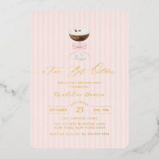 A Tini Bit Older Gold Foil Stripe Martini Birthday