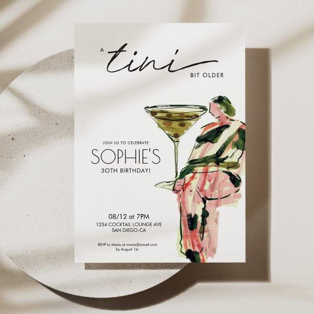 A Tini Bit Older Martini Artsy Birthday Invite (A Tini Bit Older Martini Artsy Birthday Invite)