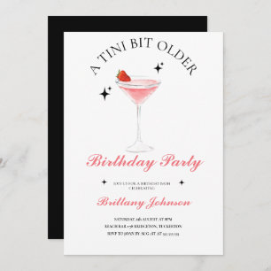 A Tini Bit Older Martini Birthday  Invitation