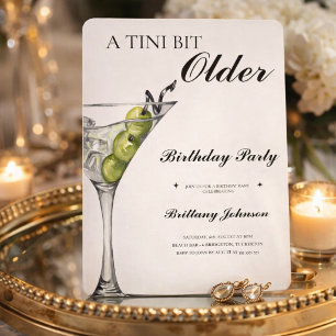 A Tini Bit Older Martini Birthday Invitation