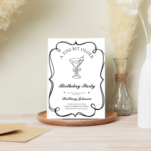 A Tini Bit Older Martini Birthday  Invitation (Creator Uploaded)