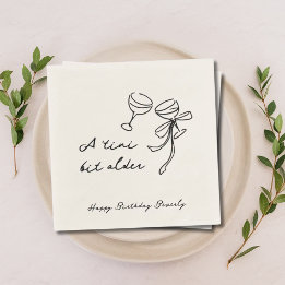 A Tini Bit Older Martini Birthday Paper Napkin