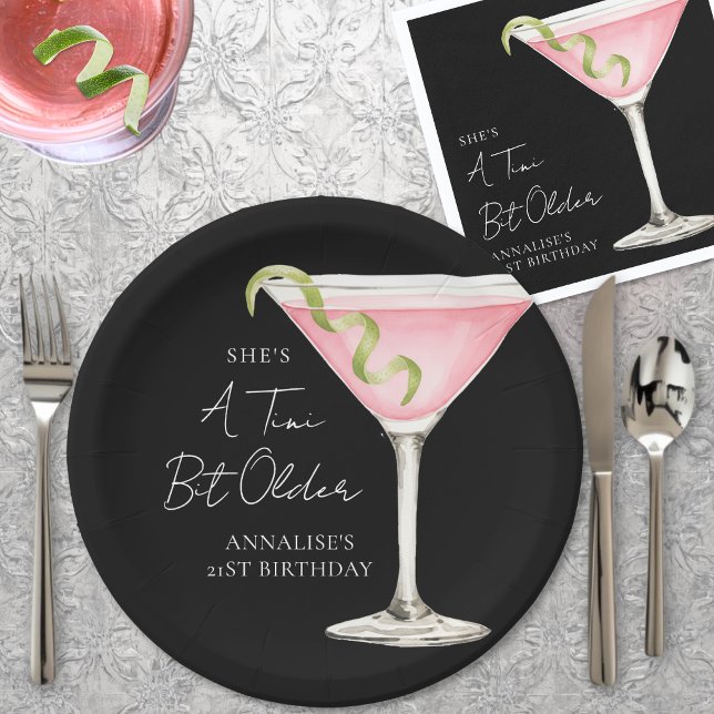 A Tini Bit Older Martini Birthday Paper Plate (A Tini Bit Older Martini Birthday Paper Plates 
)