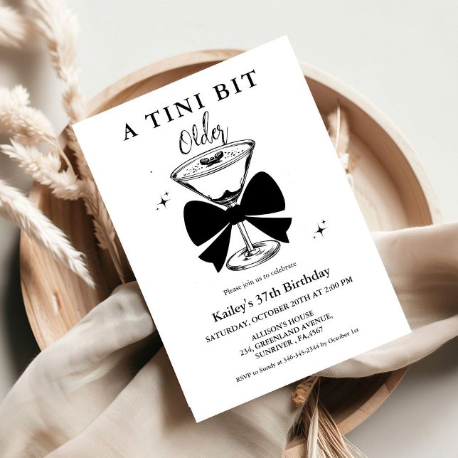 A tini Bit Older Martini Birthday Party Invitation (Creator Uploaded)