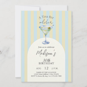 A Tini Bit Older Martini Cocktail Birthday Party Invitation