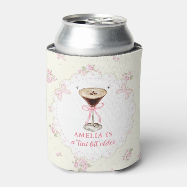 A Tini Bit Older Martini Coquette Birthday Can Cooler (Can Front)