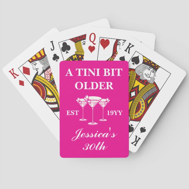 A Tini Bit Older Martini Custom Birthday Party  Playing Cards (Back)