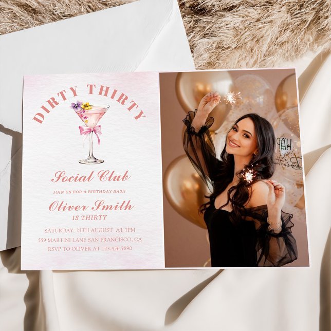 A Tini Bit Older Martini Dirty Thirty Birthday  Invitation (Creator Uploaded)