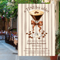 A Tini Bit Older Martini Espresso Stripes Bow 30th