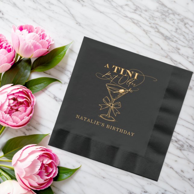 A Tini Bit Older Martini Foil Stamped Napkins (Insitu (Wedding))
