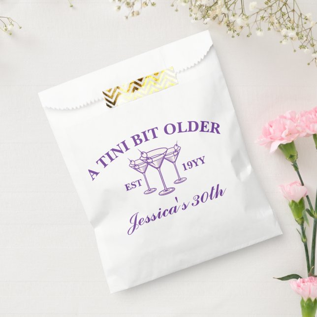 A Tini Bit Older Martini Purple Birthday Party  Favour Bag (Sealed)