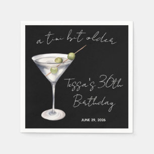 A Tini Bit Older, Martini Themed Birthday Party Napkin
