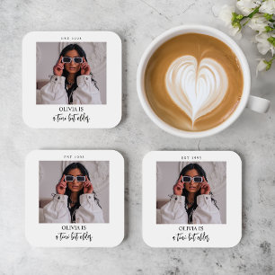 A Tini Bit Older Martini Themed Photo Party Favor Coaster