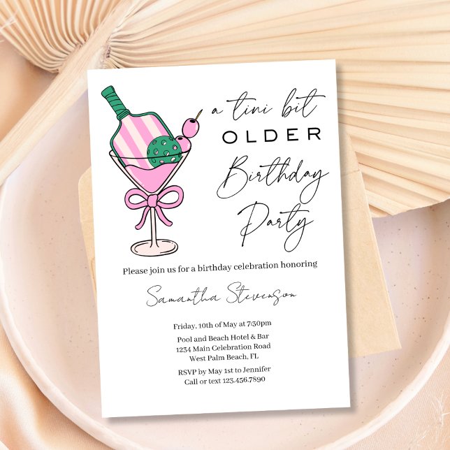 A Tini Bit Older Pickleball Themed Birthday Party Invitation (Creator Uploaded)