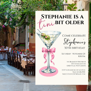 A Tini Bit Older Pink Bow 30th Birthday Invitation