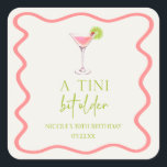 A Tini Bit Older Pink Cosmo Martini Birthday Party Square Sticker<br><div class="desc">These are A Tini Bit Older Pink Cosmo Martini Birthday Party Favour Stickers!</div>