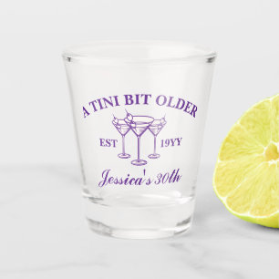 A Tini Bit Older Purple Custom Birthday Party Shot Glass