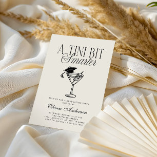 A Tini Bit Smarter Black White Graduation Invitation