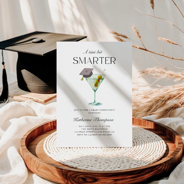 A Tini Bit Smarter Martini Glass Graduation Invitation (Creator Uploaded)