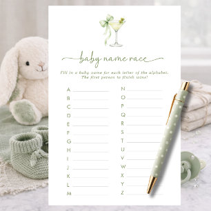 A Tini One Baby Shower One Baby Name Race Game