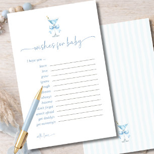 A Tini One Blue Bow Wishes For Baby Advice Card