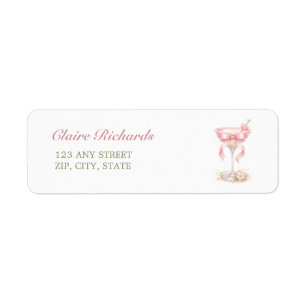 A Tini One Elegant Pink Baby Shower Return Address