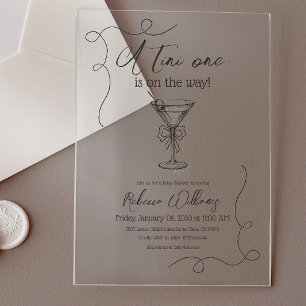 A Tini One Hand Drawn Martini Baby Shower Acrylic Invitations