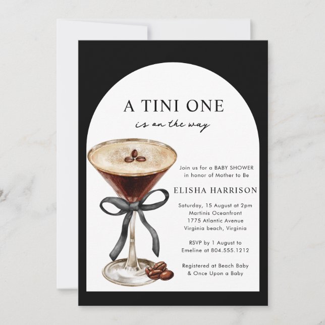 A Tini One Is on the Way Baby Shower Invitation (Front)