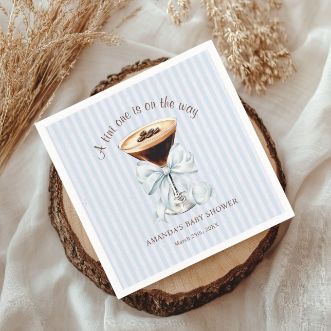 A tini One is on the Way Baby Shower  Napkin (Espresso Martini Baby shower Napkin)