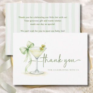 A Tini One Is On The Way Elegant Martini Party Thank You Card