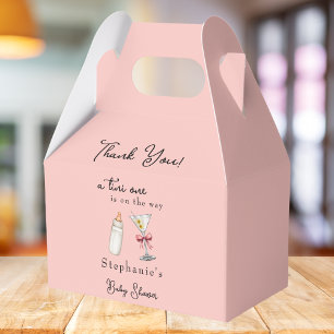 A Tini One Is On The Way Pink Martini Baby Shower Favor Box