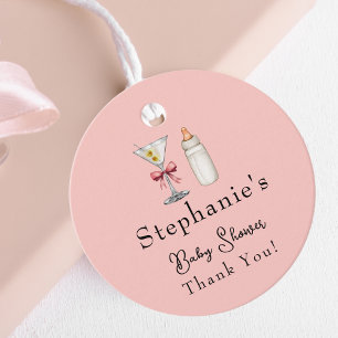 A Tini One Is On The Way Pink Martini Baby Shower Favour Tags