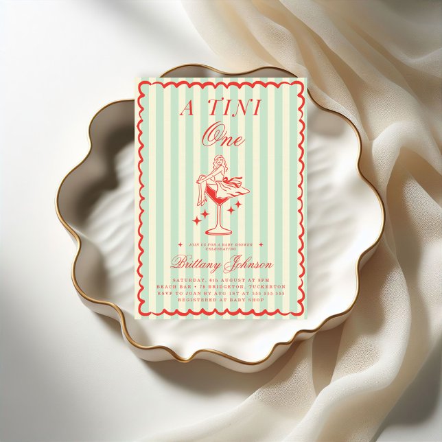 A Tini One Martini Baby Shower Invitation (Creator Uploaded)