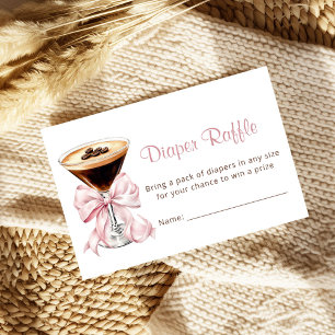 A Tini One Martini Pink Diaper Raffle Baby Shower  Enclosure Card
