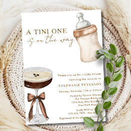 A Tini One On The Way Espresso Martini Baby Shower Invitation