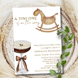 A Tini One On The Way Espresso Martini Baby Shower Invitation