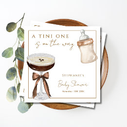 A Tini One On The Way Espresso Martini Baby Shower Napkin