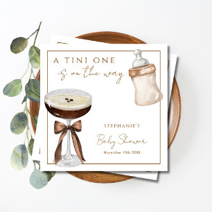 A Tini One On The Way Espresso Martini Baby Shower Napkin