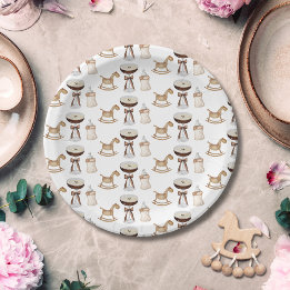A Tini One On The Way Espresso Martini Baby Shower Paper Plate