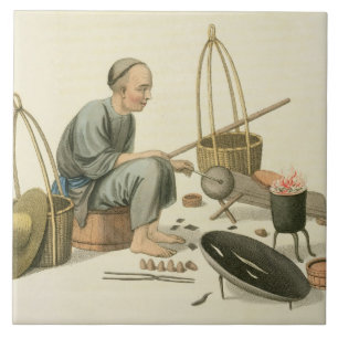 A Tinker, plate 37 from 'The Costume of China', en Tile