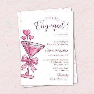 A Tiny Bit Engaged Pink Martini Engagement Party Invitation