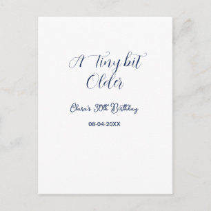 a tiny bit older 30th birthday navy blue trendy mo postcard