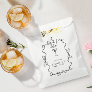 A Tiny Bit Older Black Wavy Border Birthday Party Favour Bag